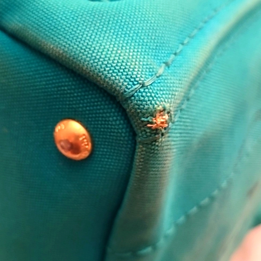 Prada Blue Canvas Tote Bag has Minor Wear - Picture 6 of 13